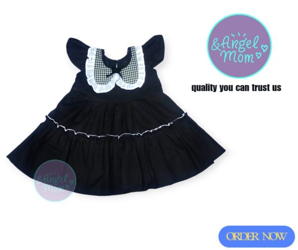 Cotton Stylish Baby Frocks (Wednesday Luxury Black)