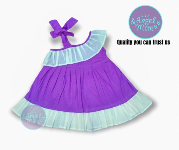 Cotton Stylish Baby Frocks ( Light Hot Purple)