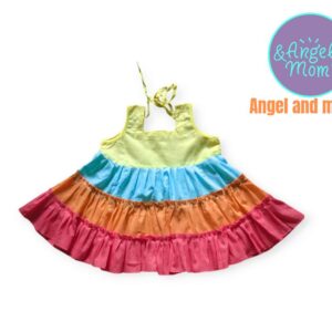 Cotton Stylish Baby Frocks for girls ( Multi Rainbow Colour)